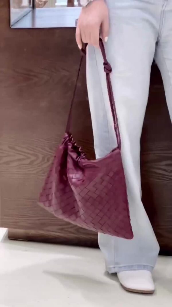 New high quality pure hand-woven handbag fashionable versatile large capacity sheepskin leather women's bags - Image 10