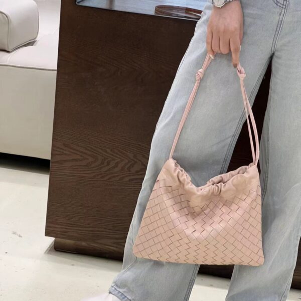 New high quality pure hand-woven handbag fashionable versatile large capacity sheepskin leather women's bags - Image 6